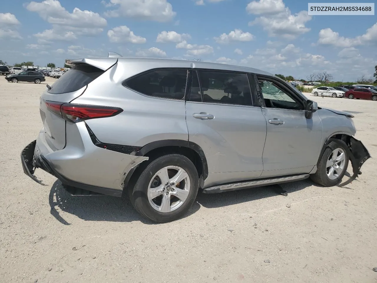 2021 Toyota Highlander L VIN: 5TDZZRAH2MS534688 Lot: 71526124