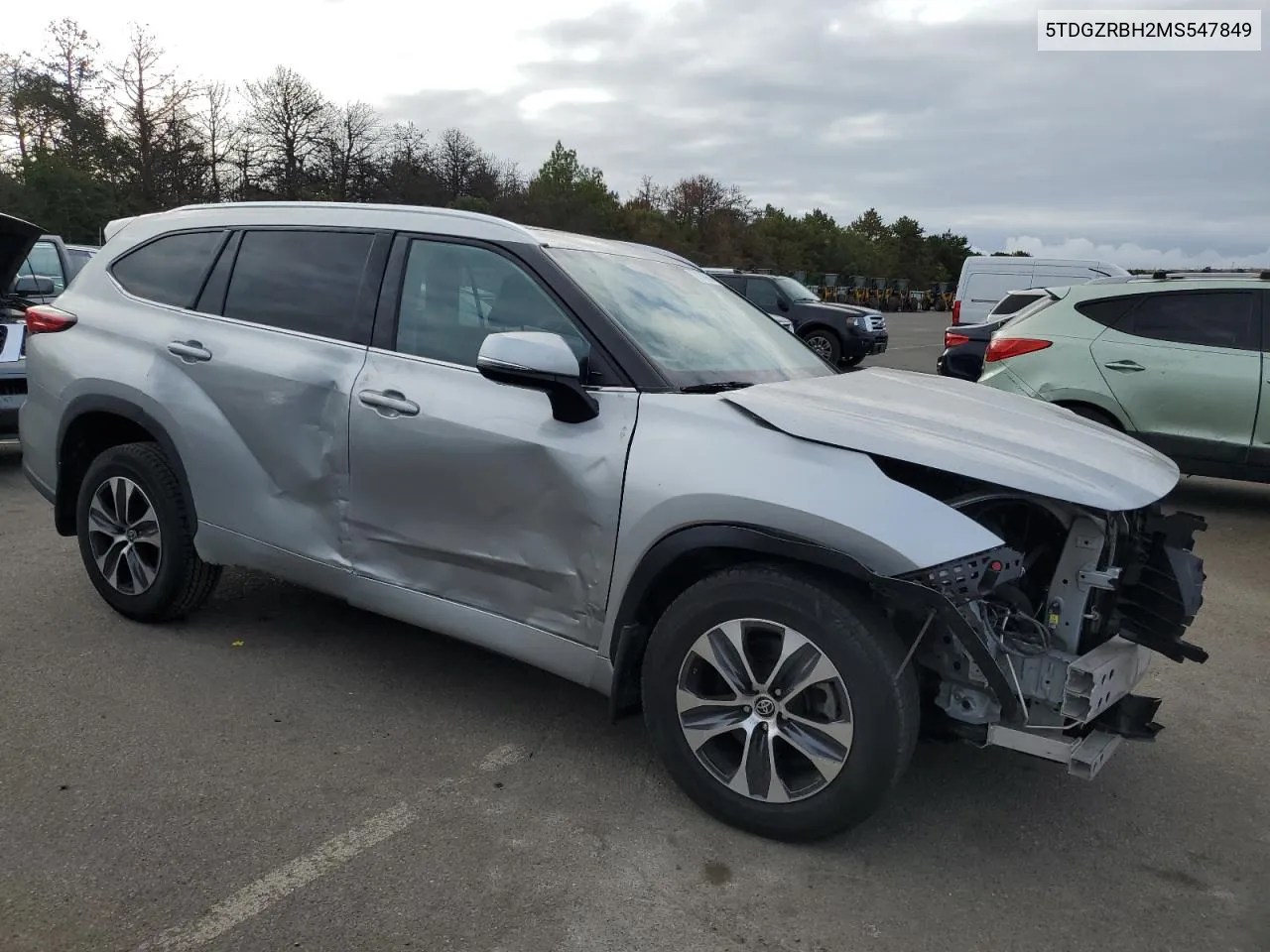 2021 Toyota Highlander Xle VIN: 5TDGZRBH2MS547849 Lot: 72114964