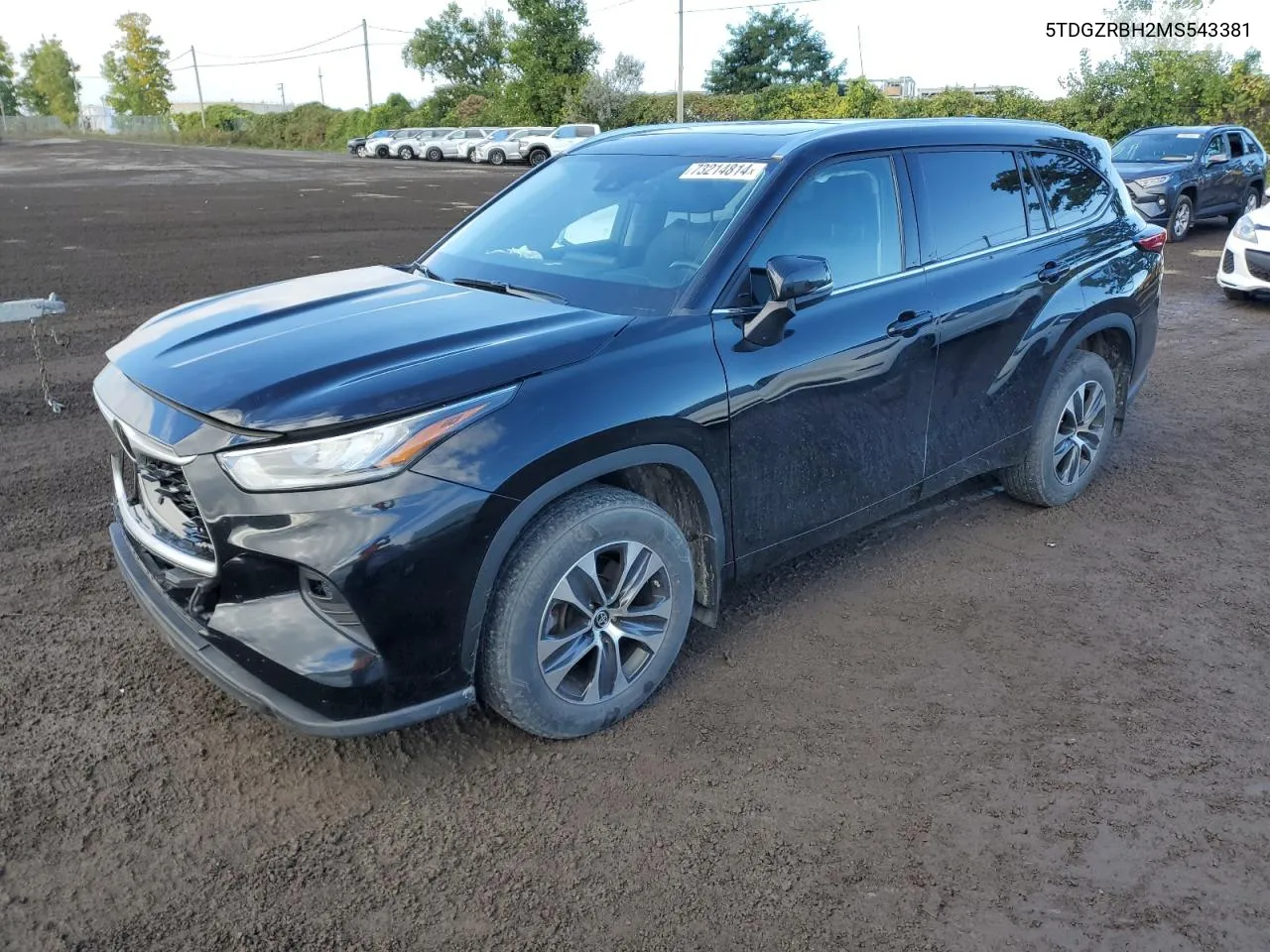 2021 Toyota Highlander Xle VIN: 5TDGZRBH2MS543381 Lot: 73214814