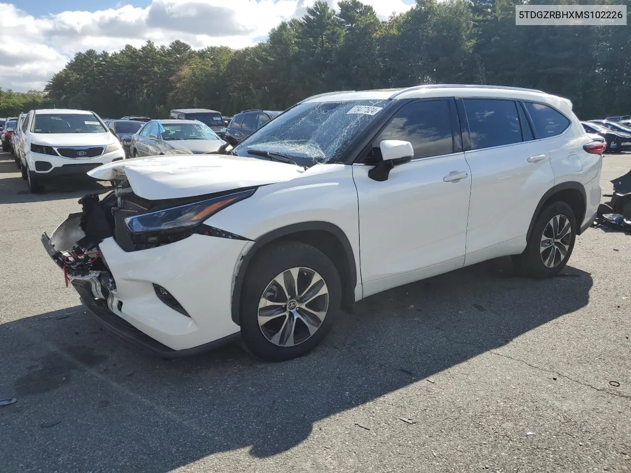 2021 Toyota Highlander Xle VIN: 5TDGZRBHXMS102226 Lot: 73477524