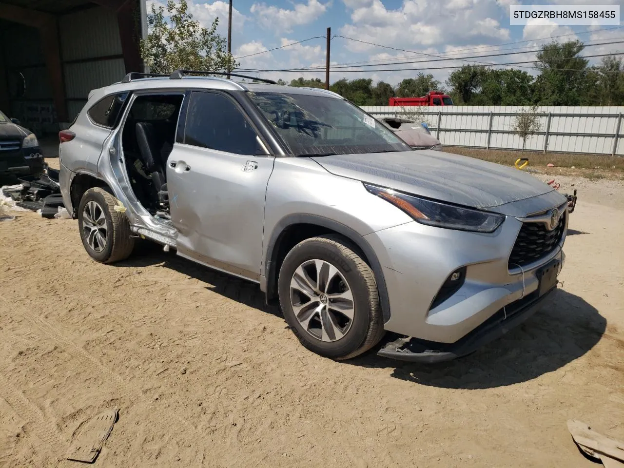 2021 Toyota Highlander Xle VIN: 5TDGZRBH8MS158455 Lot: 73771024