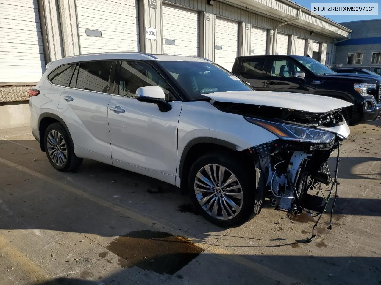 2021 Toyota Highlander Platinum VIN: 5TDFZRBHXMS097931 Lot: 74244284