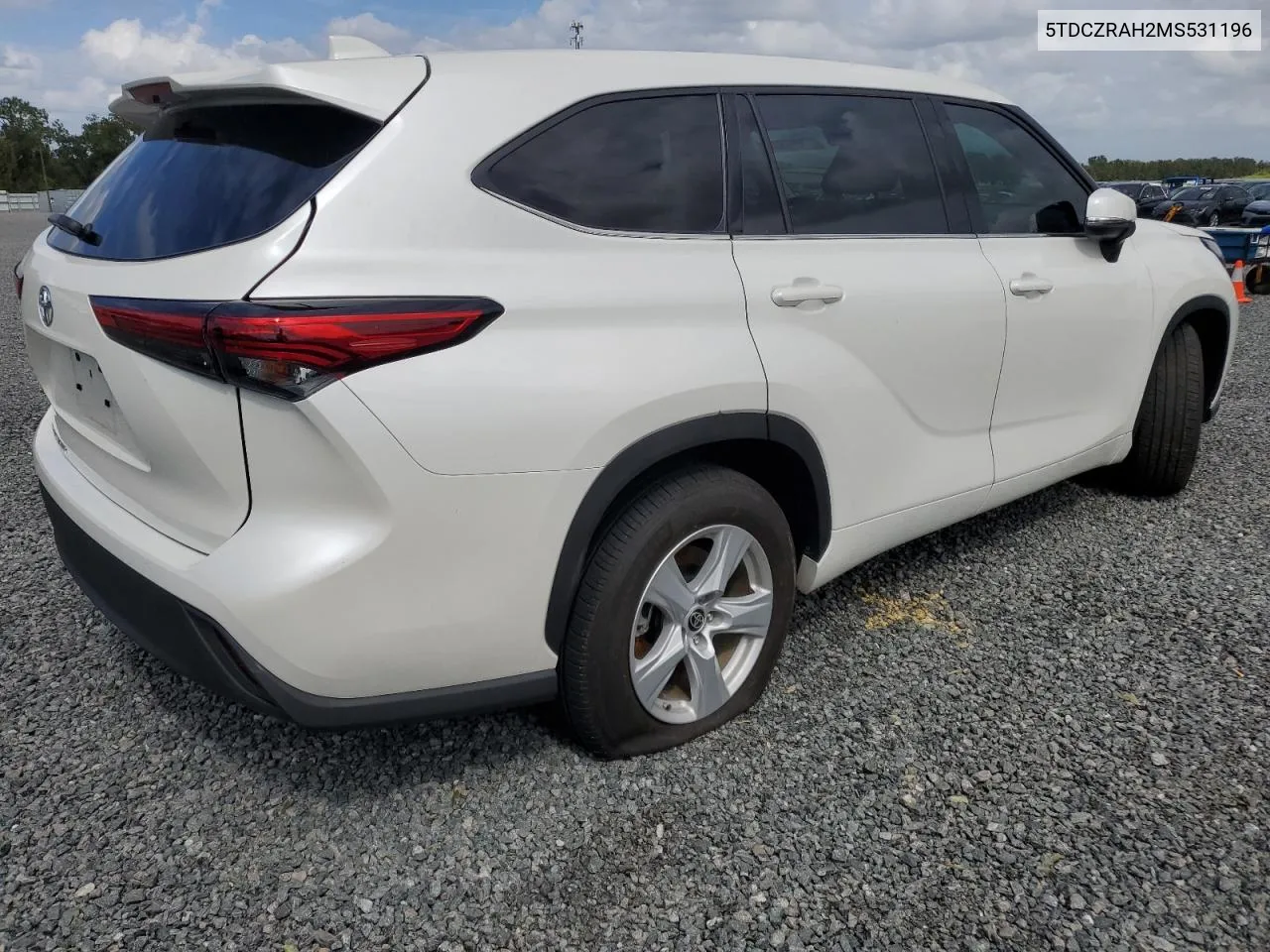 2021 Toyota Highlander L VIN: 5TDCZRAH2MS531196 Lot: 74387984