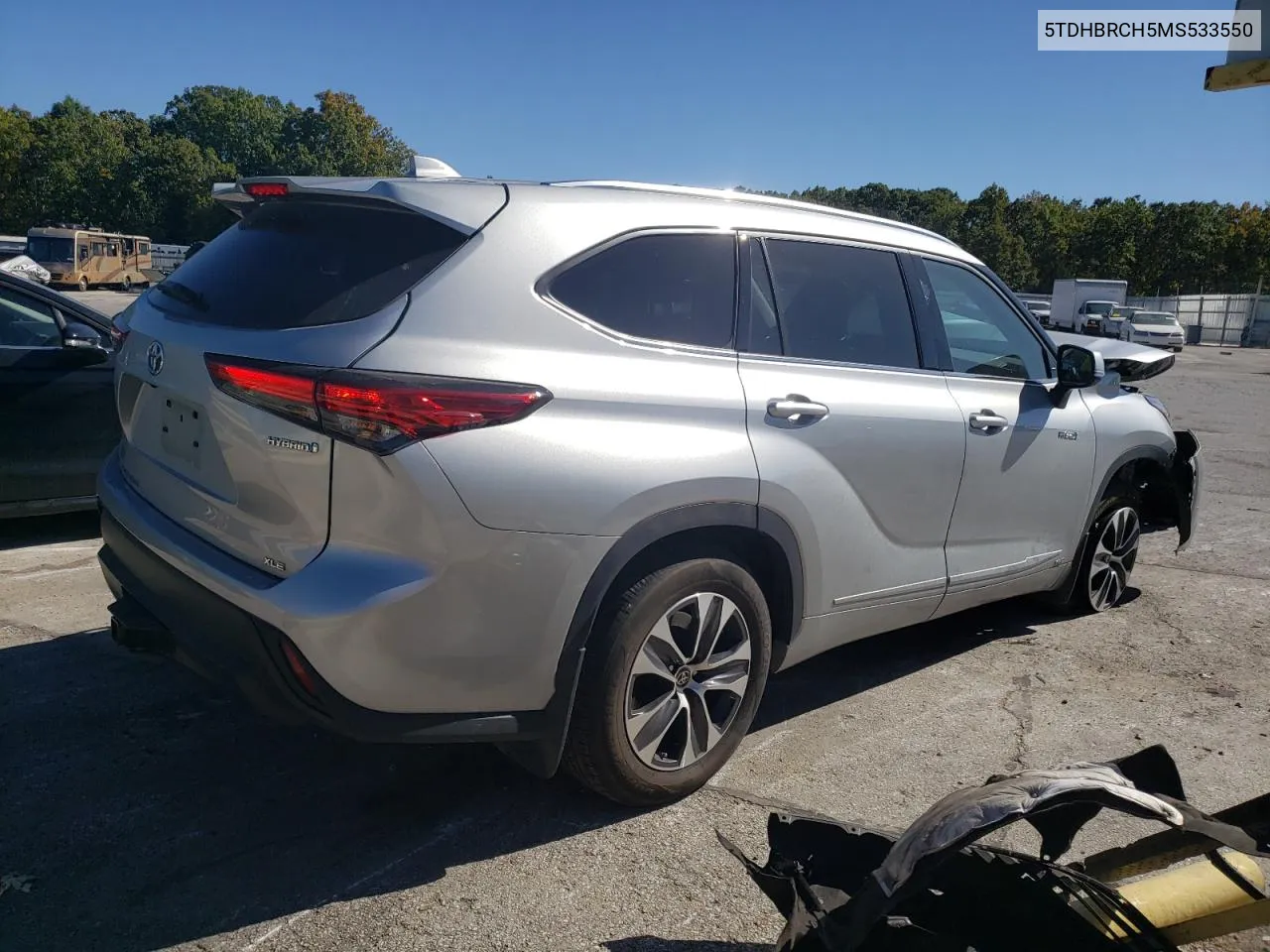 2021 Toyota Highlander Hybrid Xle VIN: 5TDHBRCH5MS533550 Lot: 74472244