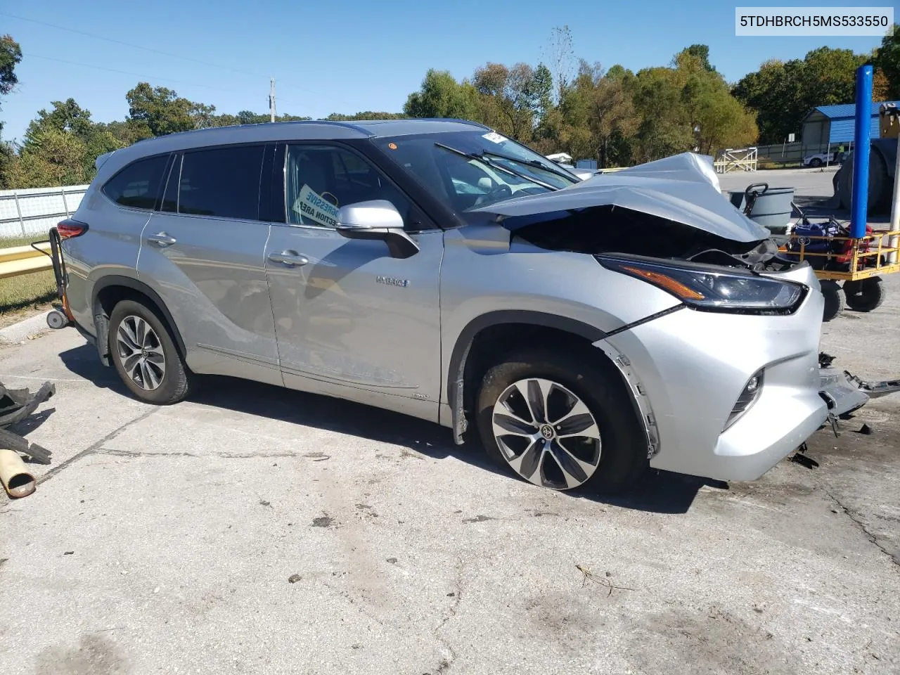 2021 Toyota Highlander Hybrid Xle VIN: 5TDHBRCH5MS533550 Lot: 74472244