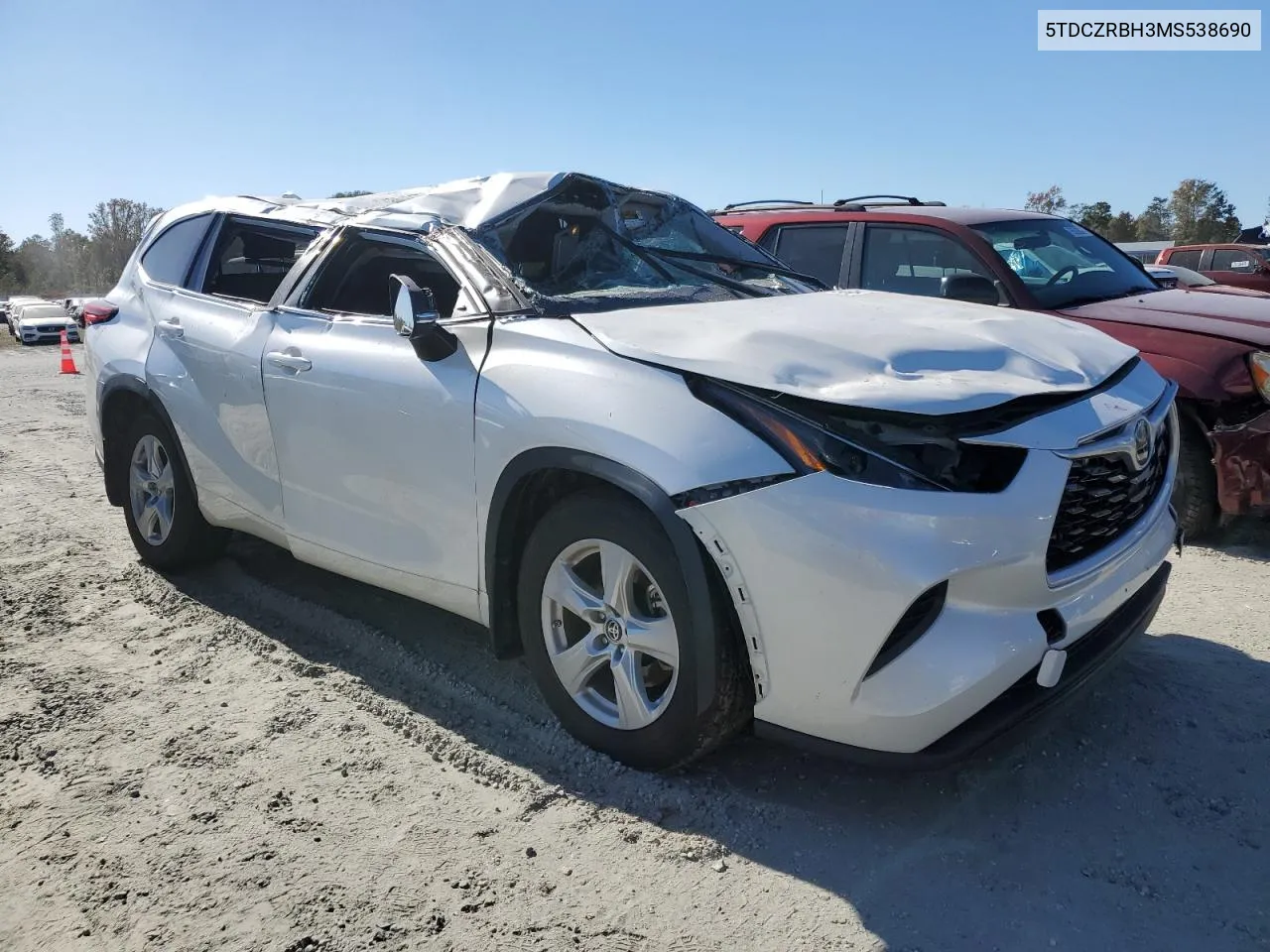 2021 Toyota Highlander L VIN: 5TDCZRBH3MS538690 Lot: 74947374