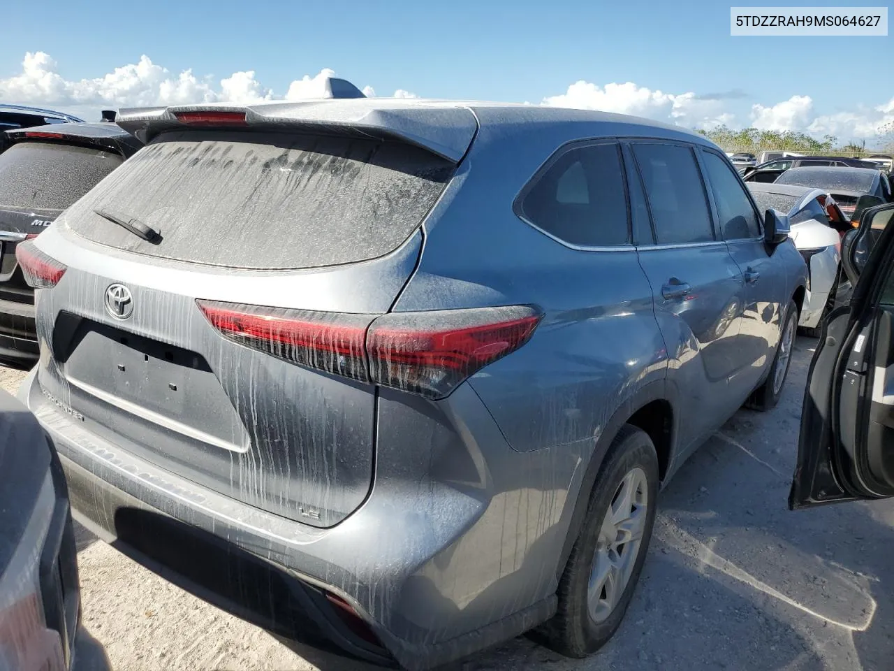 2021 Toyota Highlander L VIN: 5TDZZRAH9MS064627 Lot: 74988374