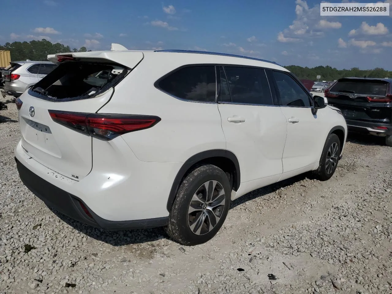 2021 Toyota Highlander Xle VIN: 5TDGZRAH2MS526288 Lot: 75083664