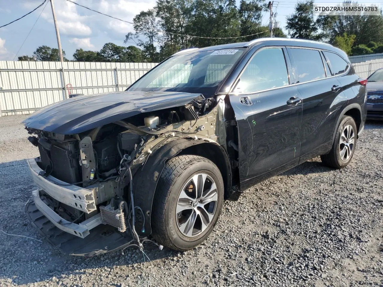 2021 Toyota Highlander Xle VIN: 5TDGZRAH6MS516783 Lot: 75177214