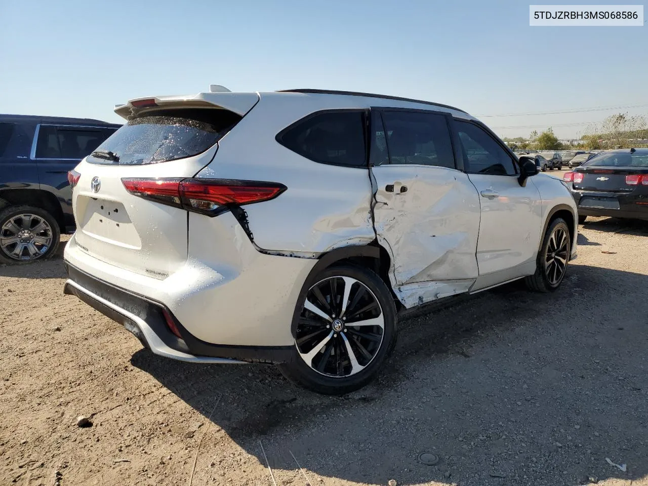 2021 Toyota Highlander Xse VIN: 5TDJZRBH3MS068586 Lot: 75231444