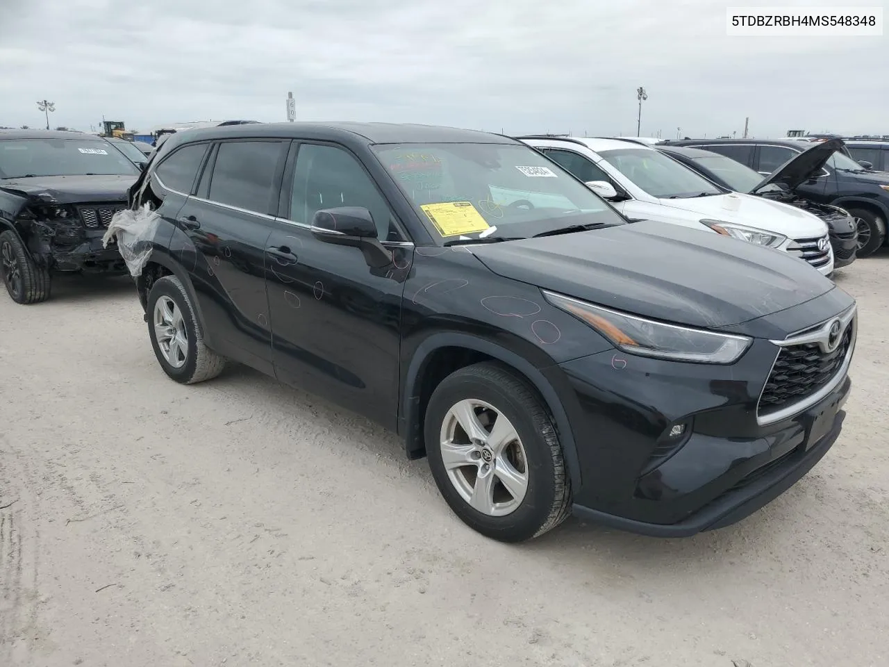 2021 Toyota Highlander L VIN: 5TDBZRBH4MS548348 Lot: 75254824