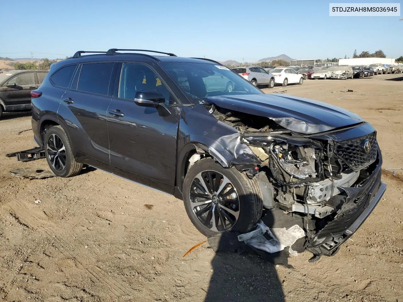 2021 Toyota Highlander Xse VIN: 5TDJZRAH8MS036945 Lot: 75262654