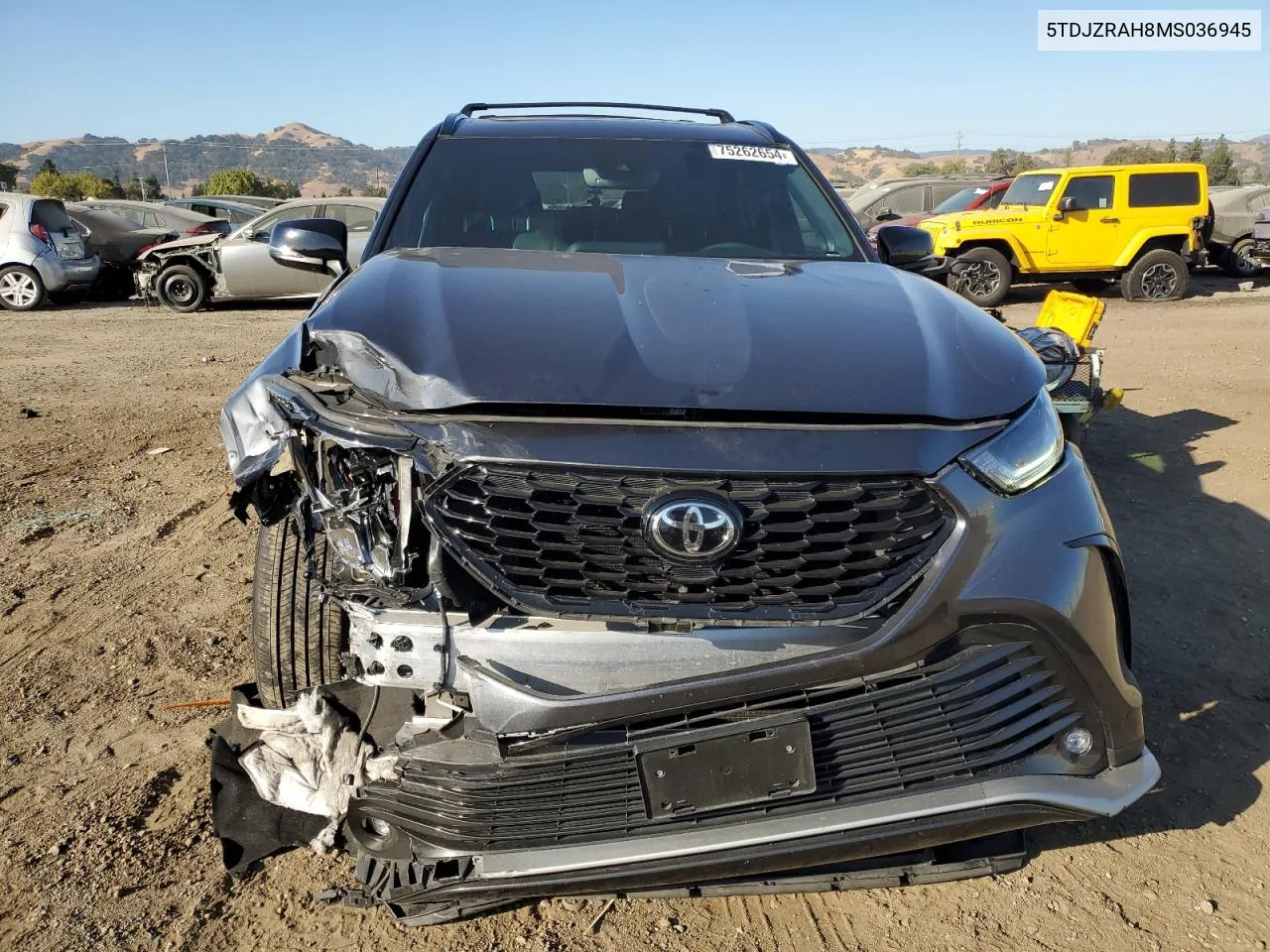 2021 Toyota Highlander Xse VIN: 5TDJZRAH8MS036945 Lot: 75262654