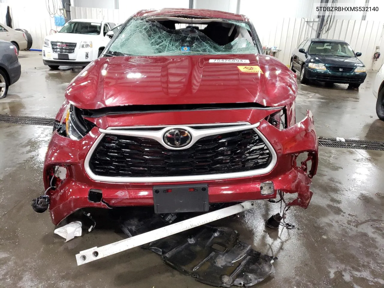 2021 Toyota Highlander L VIN: 5TDBZRBHXMS532140 Lot: 75426894