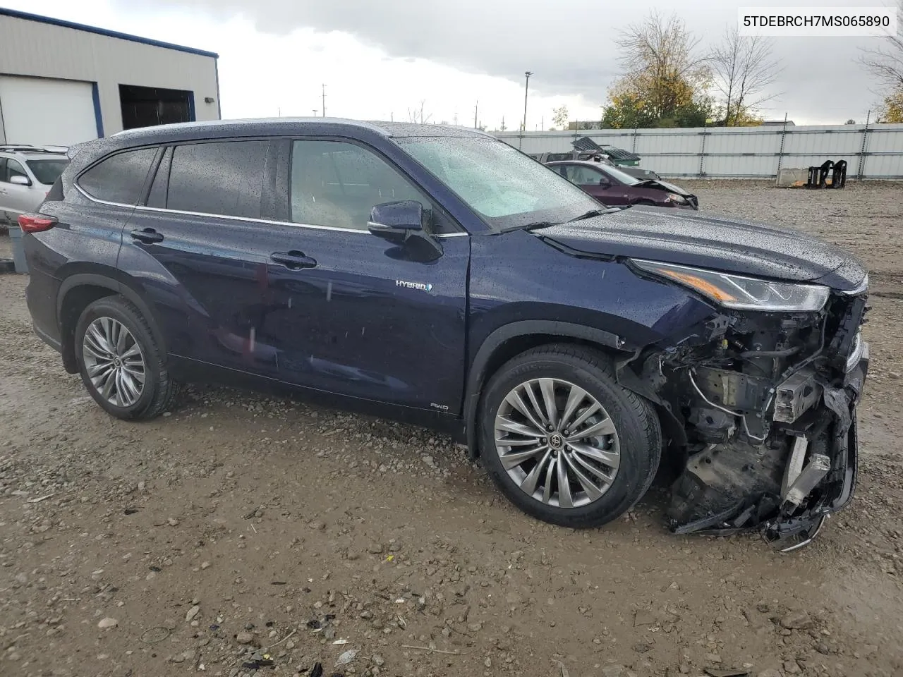 2021 Toyota Highlander Hybrid Platinum VIN: 5TDEBRCH7MS065890 Lot: 75600474