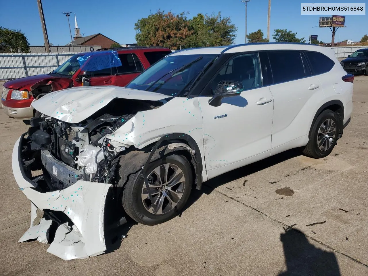 2021 Toyota Highlander Hybrid Xle VIN: 5TDHBRCH0MS516848 Lot: 75715574