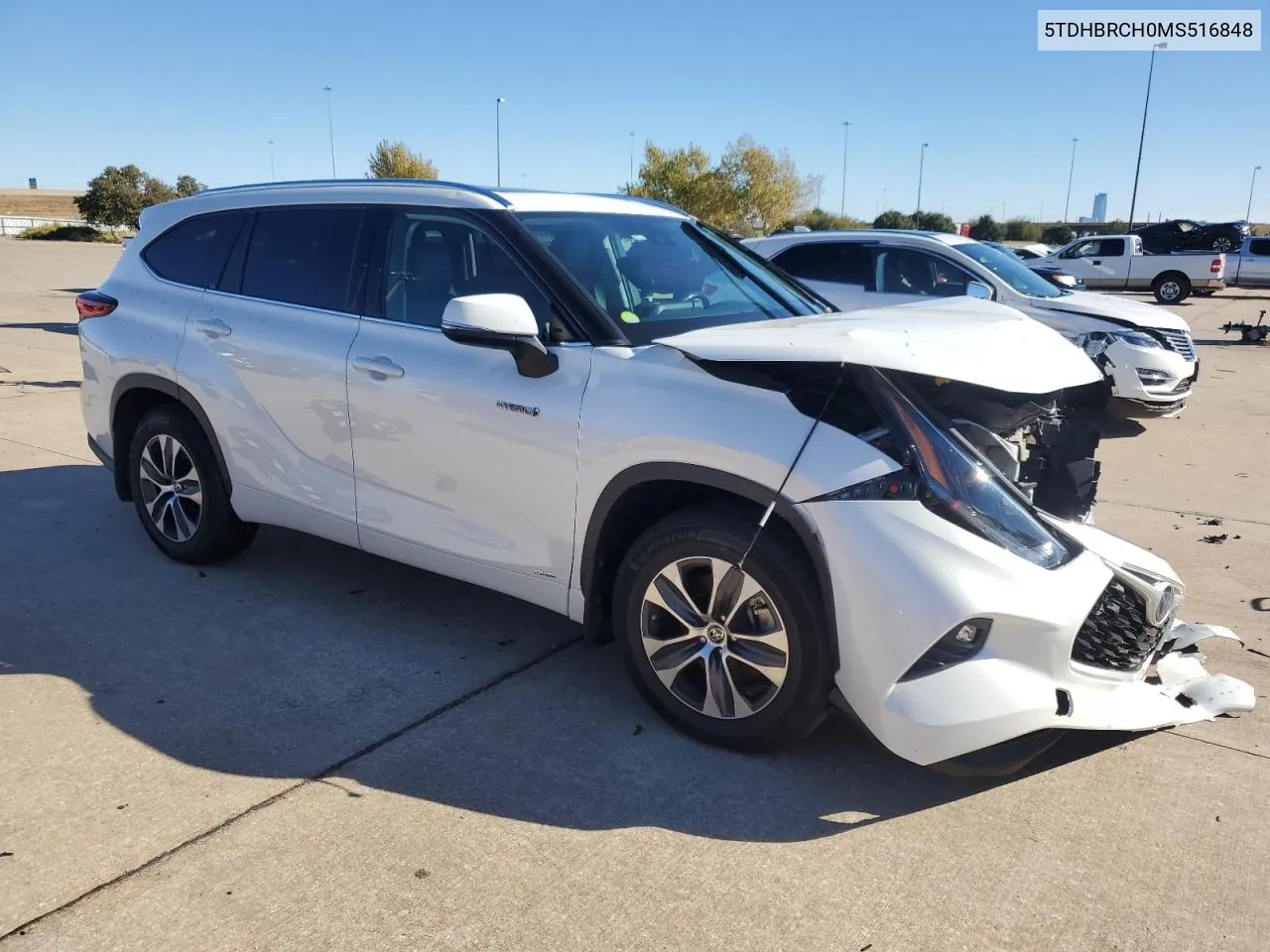 2021 Toyota Highlander Hybrid Xle VIN: 5TDHBRCH0MS516848 Lot: 75715574