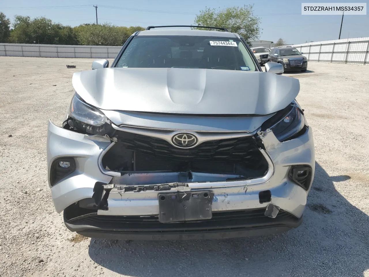 2021 Toyota Highlander L VIN: 5TDZZRAH1MS534357 Lot: 75744344