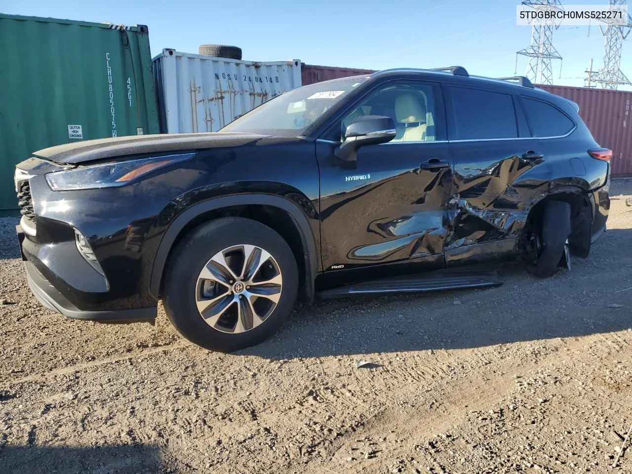 2021 Toyota Highlander Hybrid Xle VIN: 5TDGBRCH0MS525271 Lot: 75817984