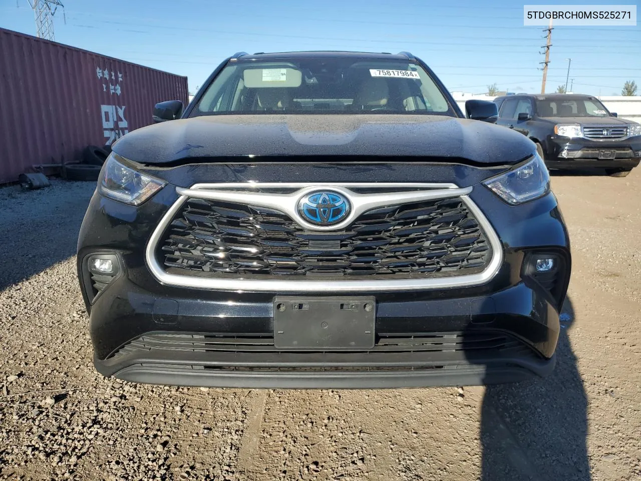 2021 Toyota Highlander Hybrid Xle VIN: 5TDGBRCH0MS525271 Lot: 75817984