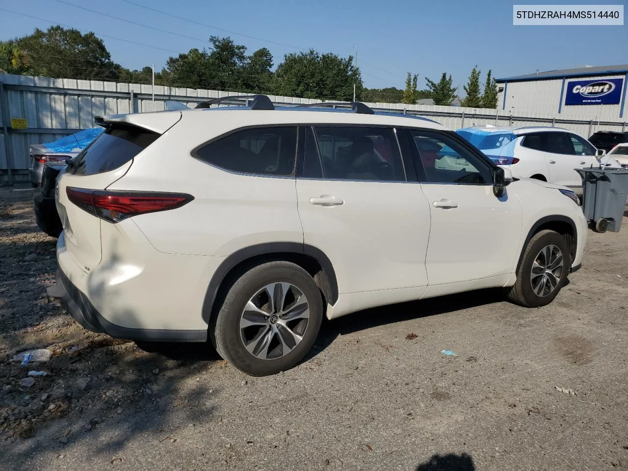 2021 Toyota Highlander Xle VIN: 5TDHZRAH4MS514440 Lot: 75846554