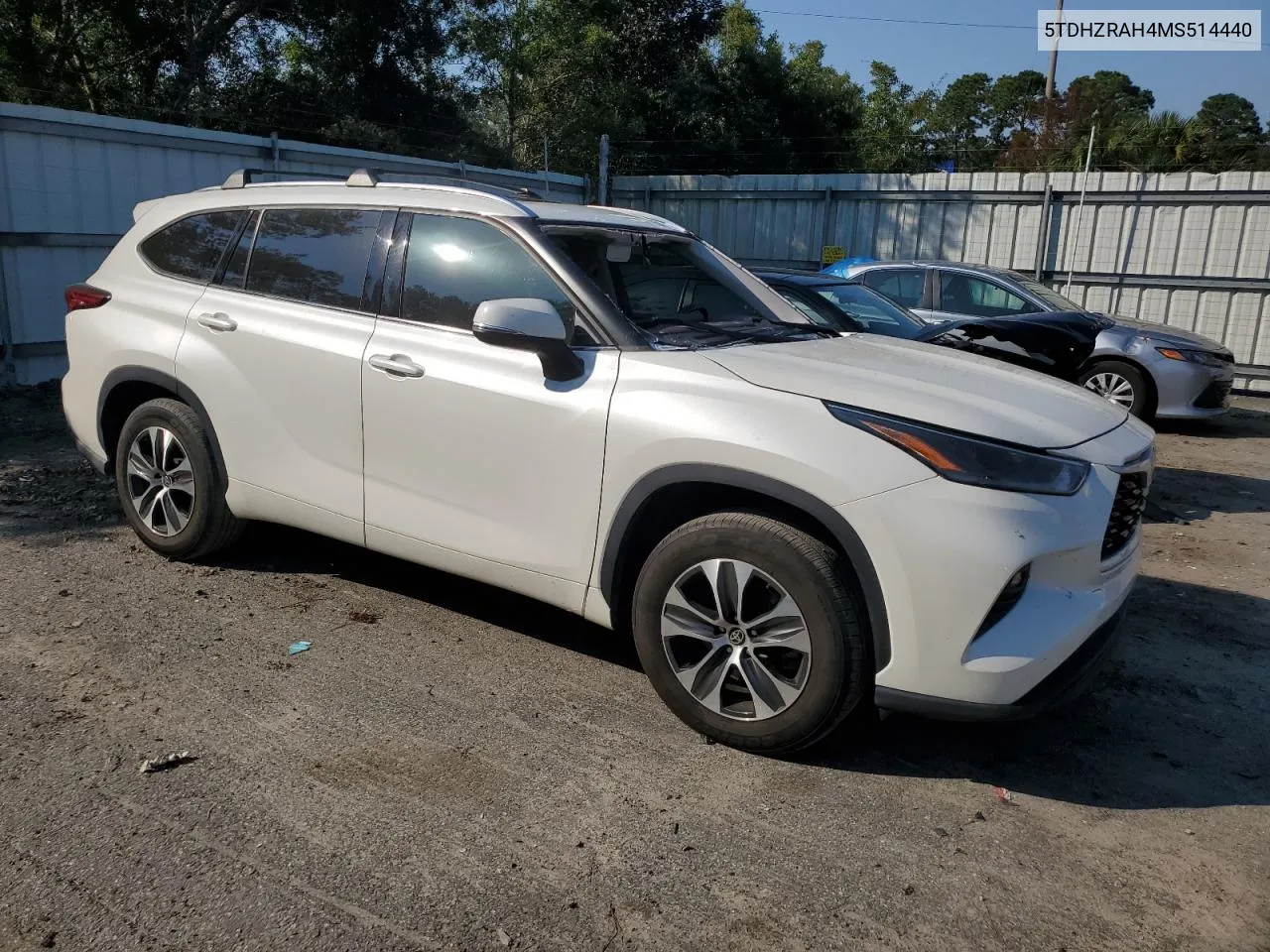 2021 Toyota Highlander Xle VIN: 5TDHZRAH4MS514440 Lot: 75846554