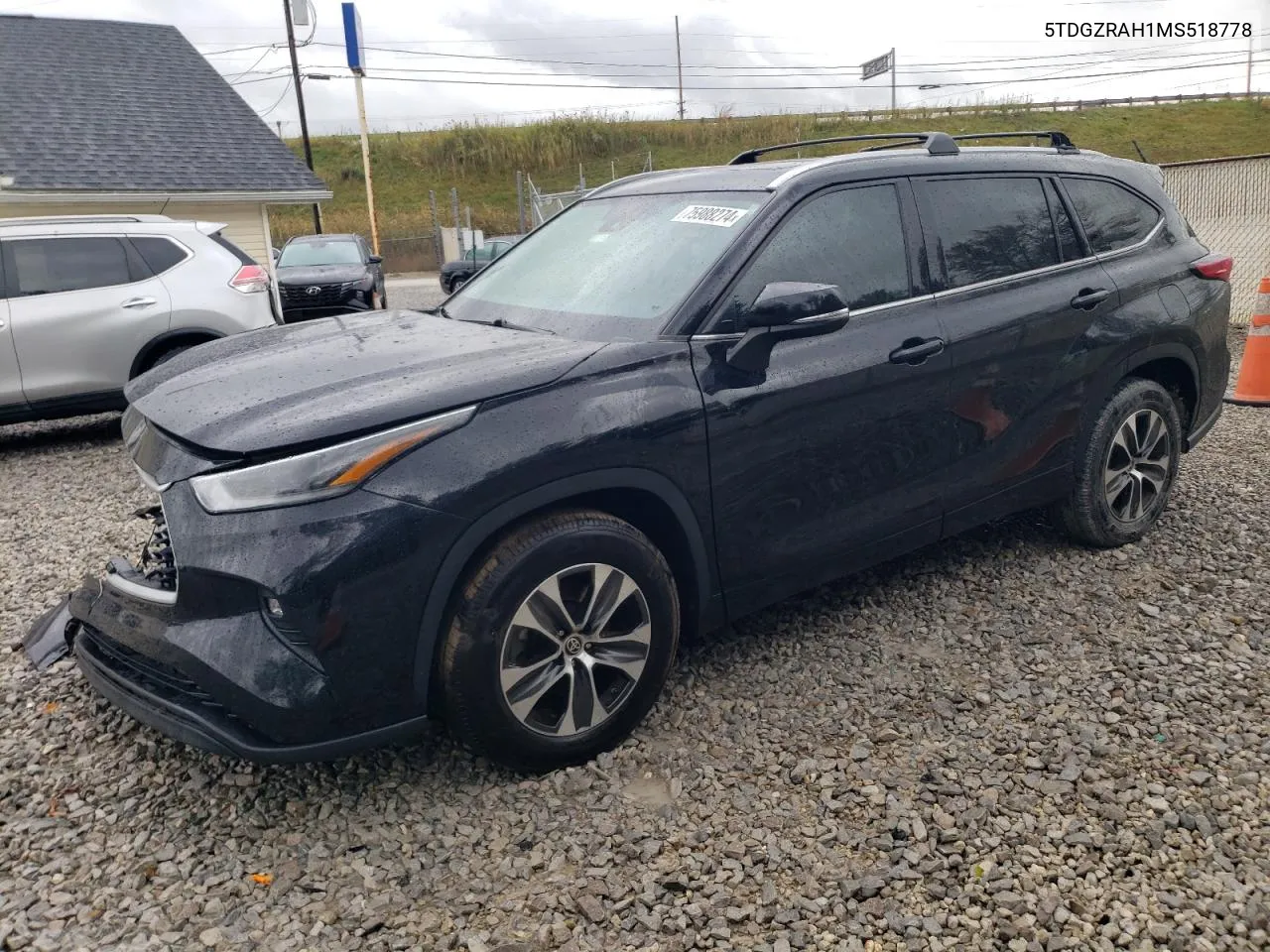 2021 Toyota Highlander Xle VIN: 5TDGZRAH1MS518778 Lot: 75988274