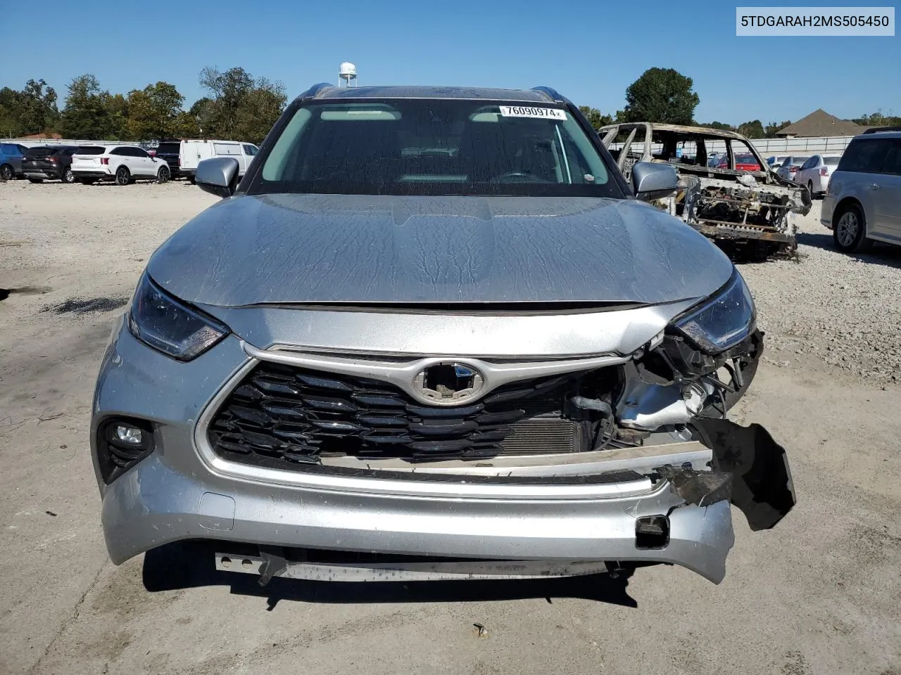 2021 Toyota Highlander Hybrid Xle VIN: 5TDGARAH2MS505450 Lot: 76090974