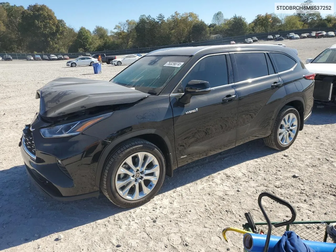 2021 Toyota Highlander Hybrid Limited VIN: 5TDDBRCH8MS537252 Lot: 76329074