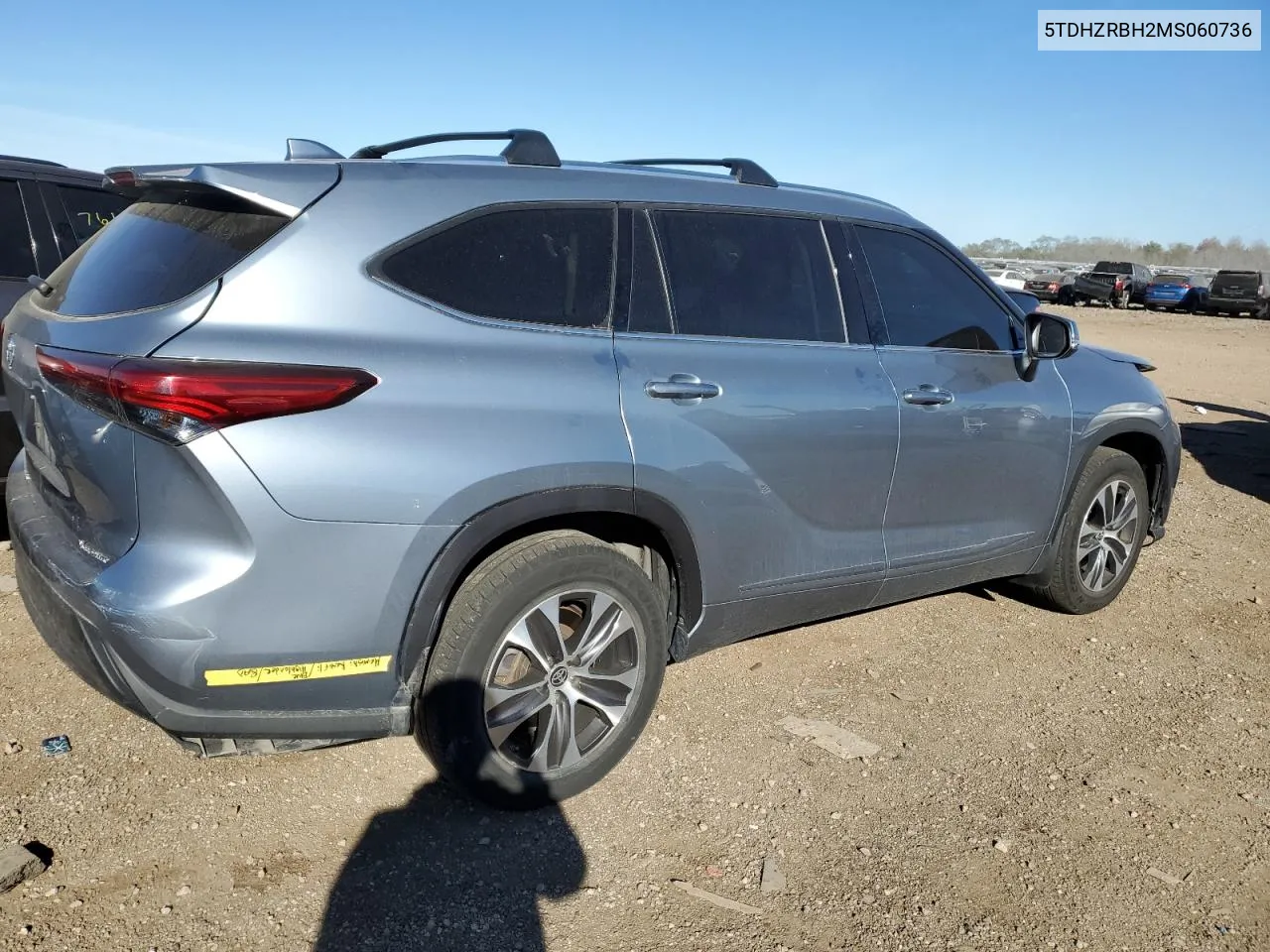 2021 Toyota Highlander Xle VIN: 5TDHZRBH2MS060736 Lot: 76349414