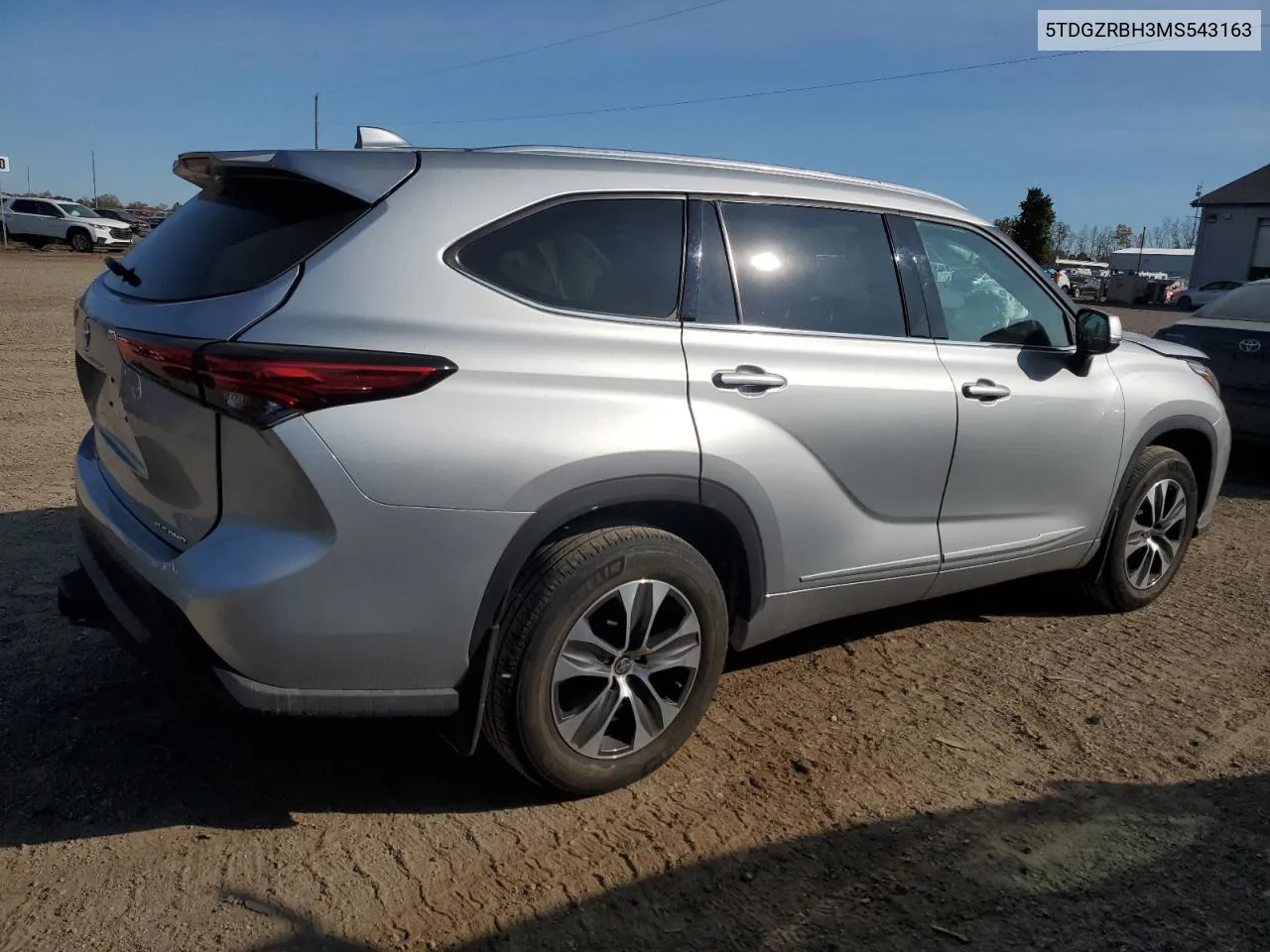 2021 Toyota Highlander Xle VIN: 5TDGZRBH3MS543163 Lot: 76538904