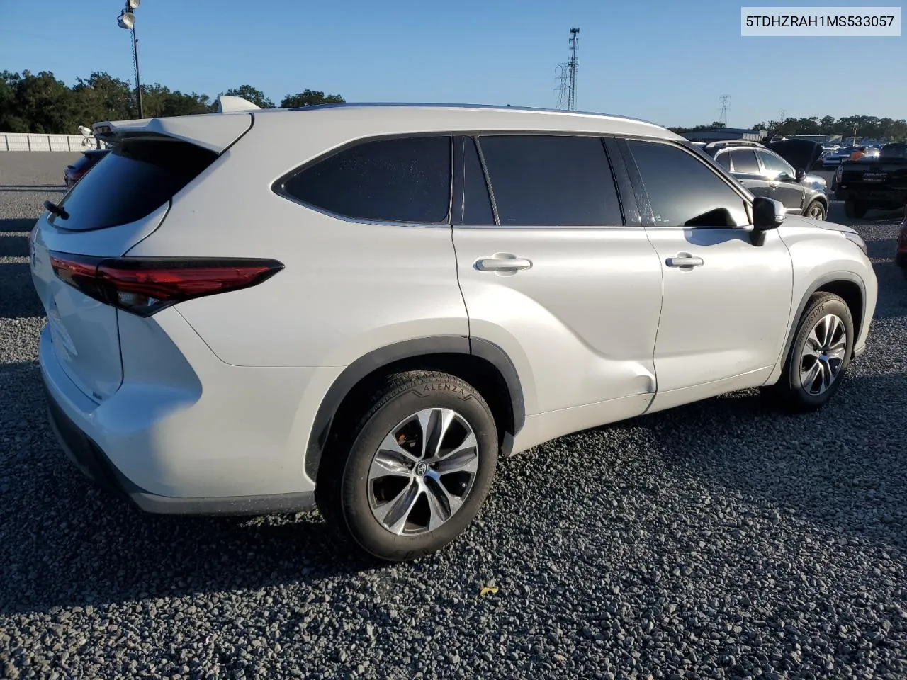 2021 Toyota Highlander Xle VIN: 5TDHZRAH1MS533057 Lot: 76725254