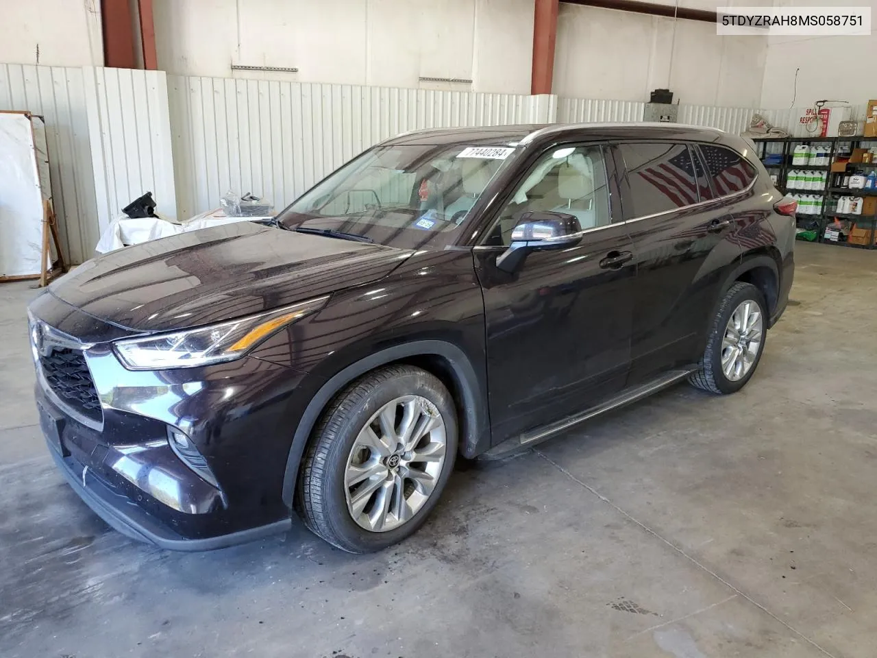 2021 Toyota Highlander Limited VIN: 5TDYZRAH8MS058751 Lot: 77440284