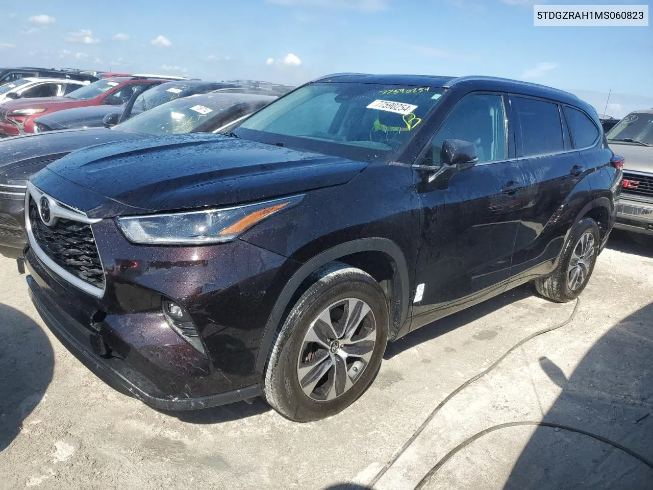 2021 Toyota Highlander Xle VIN: 5TDGZRAH1MS060823 Lot: 77590254