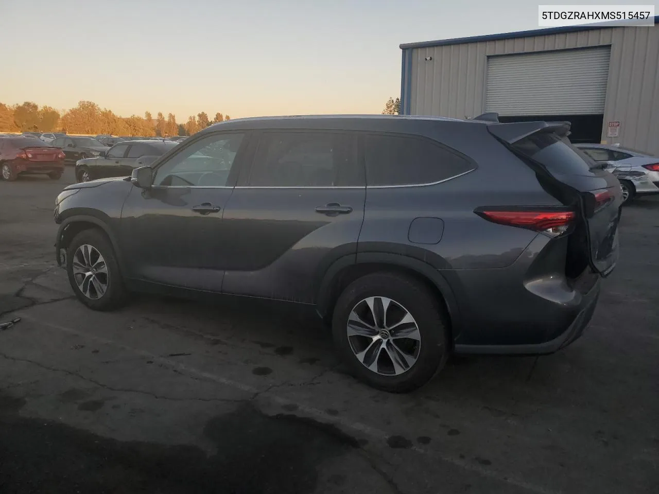 2021 Toyota Highlander Xle VIN: 5TDGZRAHXMS515457 Lot: 77658404