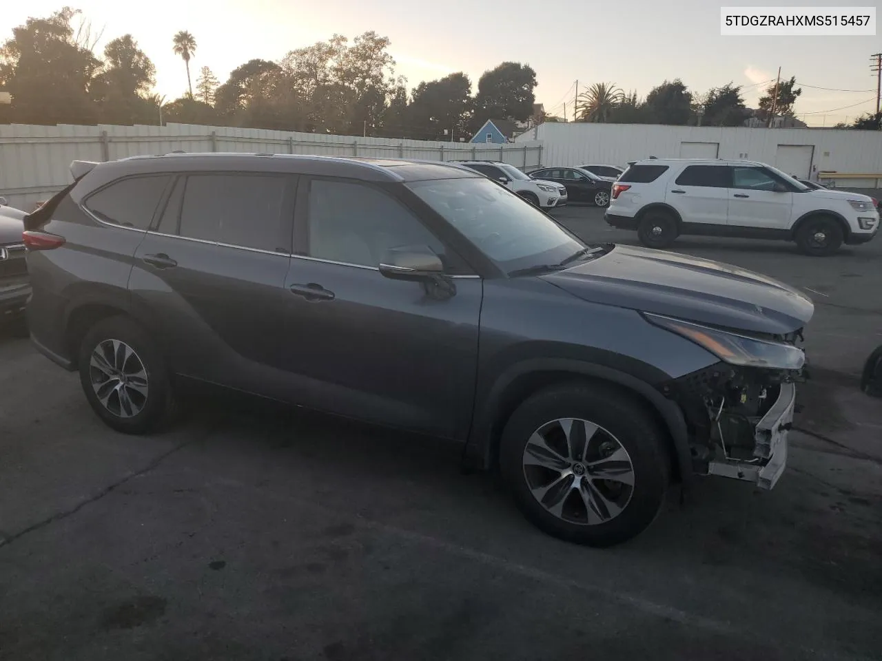 2021 Toyota Highlander Xle VIN: 5TDGZRAHXMS515457 Lot: 77658404