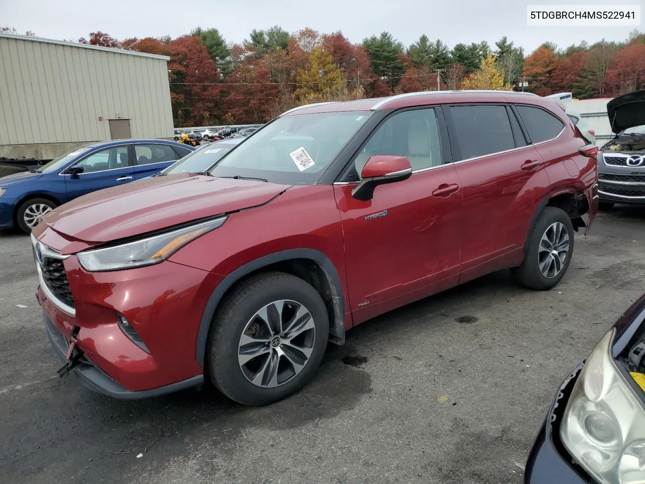 2021 Toyota Highlander Hybrid Xle VIN: 5TDGBRCH4MS522941 Lot: 77687484