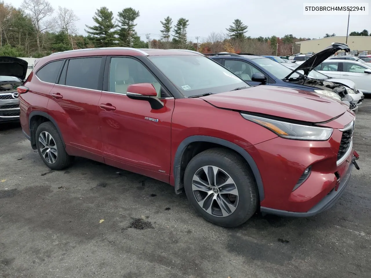 2021 Toyota Highlander Hybrid Xle VIN: 5TDGBRCH4MS522941 Lot: 77687484