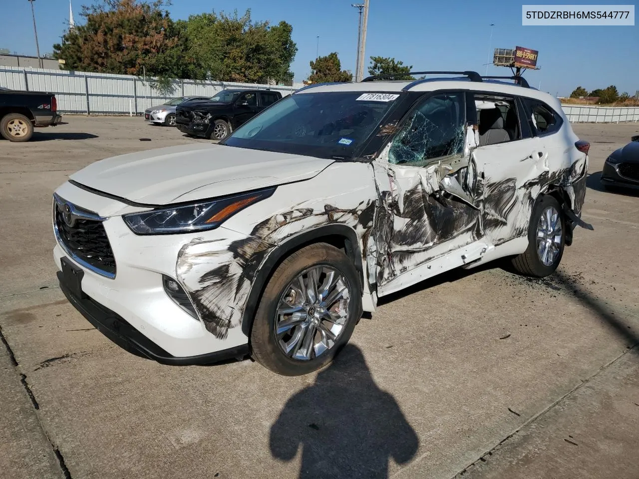 2021 Toyota Highlander Limited VIN: 5TDDZRBH6MS544777 Lot: 77816304