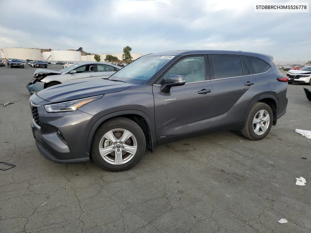 2021 Toyota Highlander Hybrid Le VIN: 5TDBBRCH3MS526778 Lot: 77830594