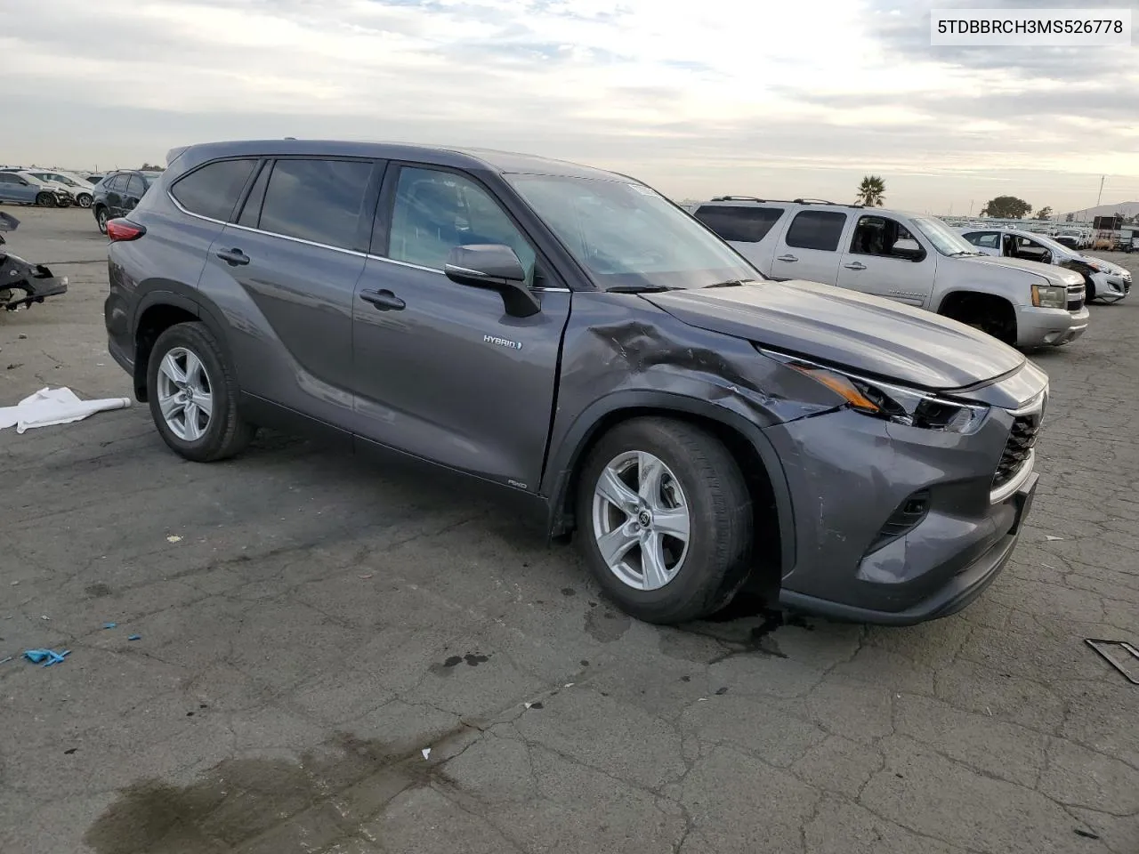 2021 Toyota Highlander Hybrid Le VIN: 5TDBBRCH3MS526778 Lot: 77830594