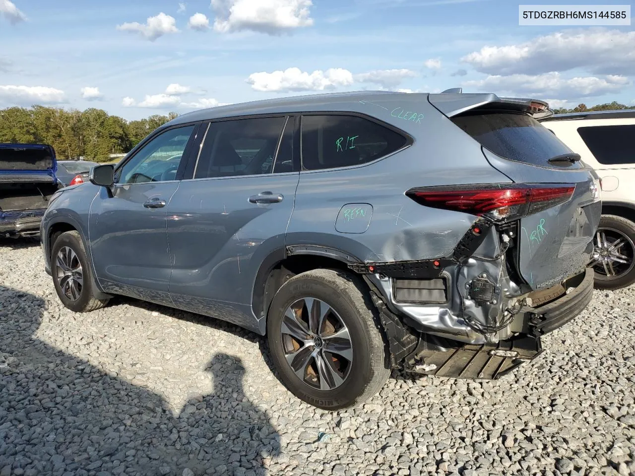 2021 Toyota Highlander Xle VIN: 5TDGZRBH6MS144585 Lot: 78796094