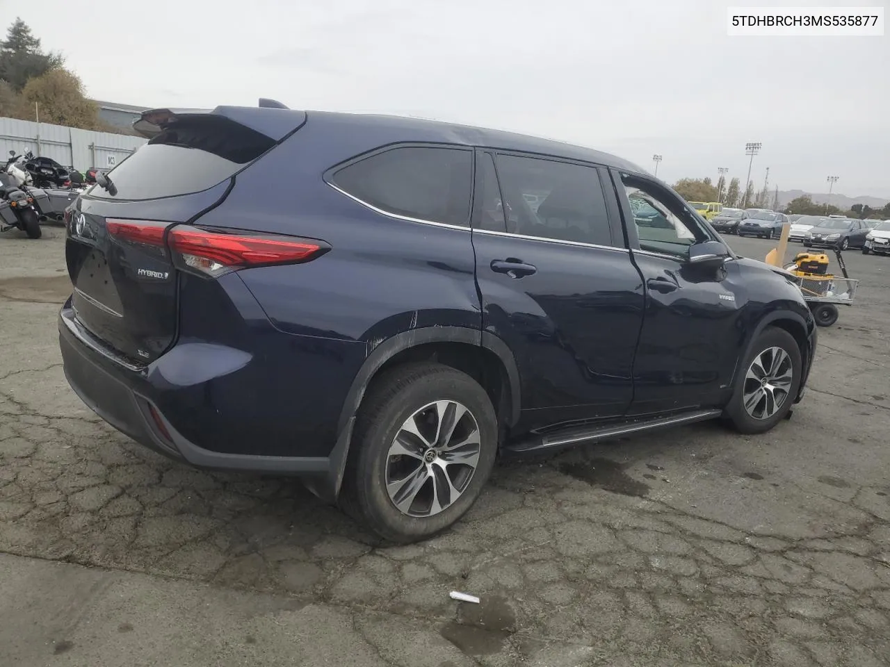 2021 Toyota Highlander Hybrid Xle VIN: 5TDHBRCH3MS535877 Lot: 78981894