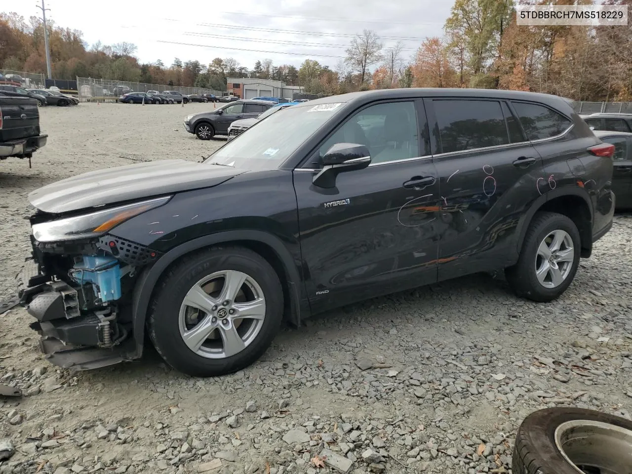 2021 Toyota Highlander Hybrid Le VIN: 5TDBBRCH7MS518229 Lot: 79175004