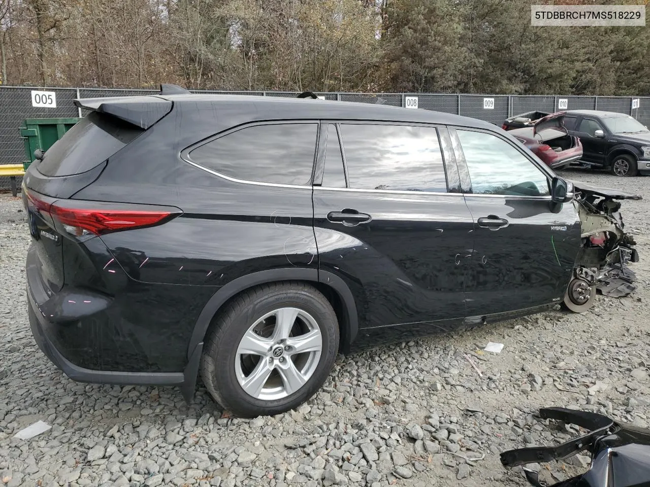 2021 Toyota Highlander Hybrid Le VIN: 5TDBBRCH7MS518229 Lot: 79175004