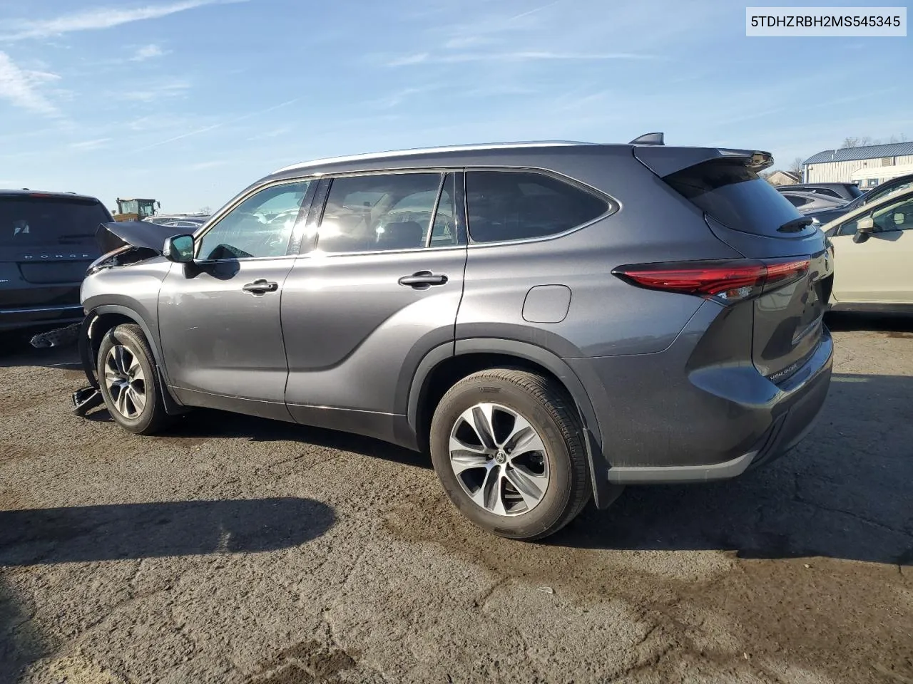 2021 Toyota Highlander Xle VIN: 5TDHZRBH2MS545345 Lot: 80887674