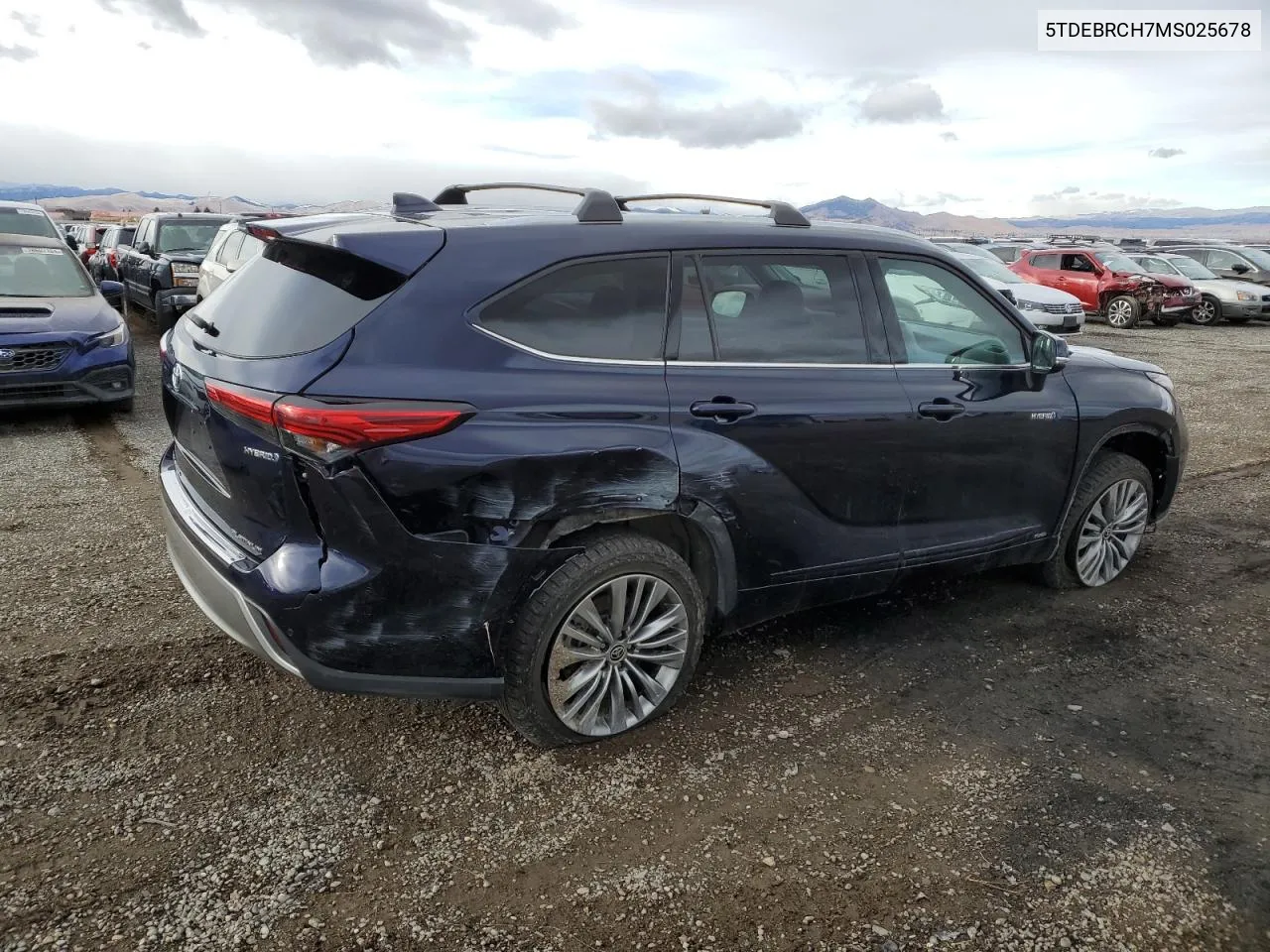 2021 Toyota Highlander Hybrid Platinum VIN: 5TDEBRCH7MS025678 Lot: 80923514