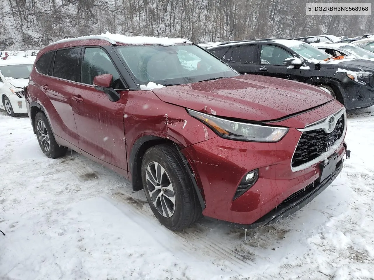 2022 Toyota Highlander Xle VIN: 5TDGZRBH3NS568968 Lot: 38914854