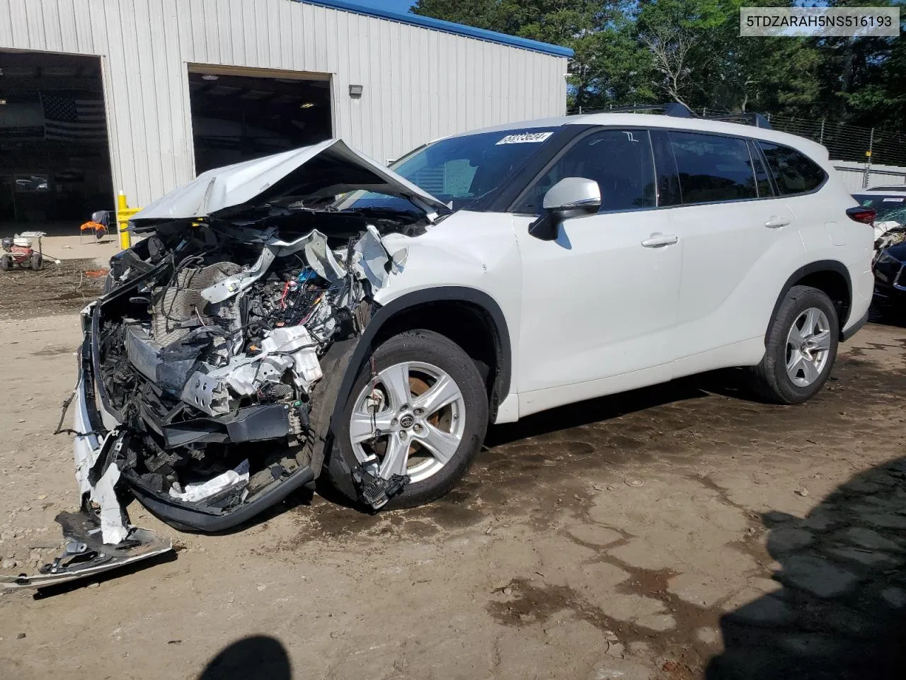 2022 Toyota Highlander Hybrid Le VIN: 5TDZARAH5NS516193 Lot: 53773624