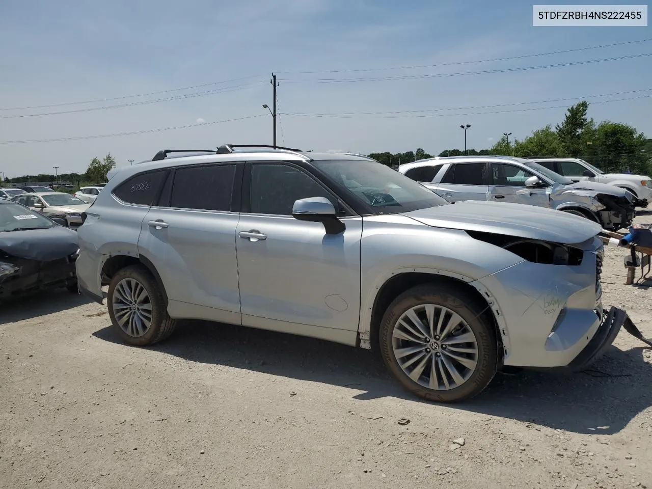 2022 Toyota Highlander Platinum VIN: 5TDFZRBH4NS222455 Lot: 71399974